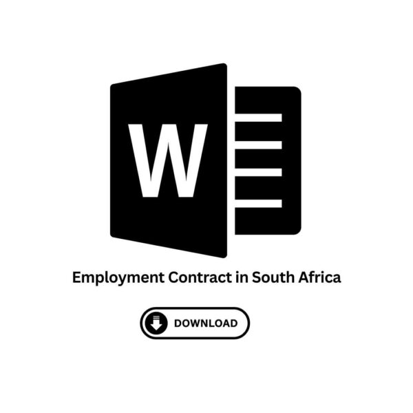 CONTRACT: Employment Contract in South Africa (Word Document Template)